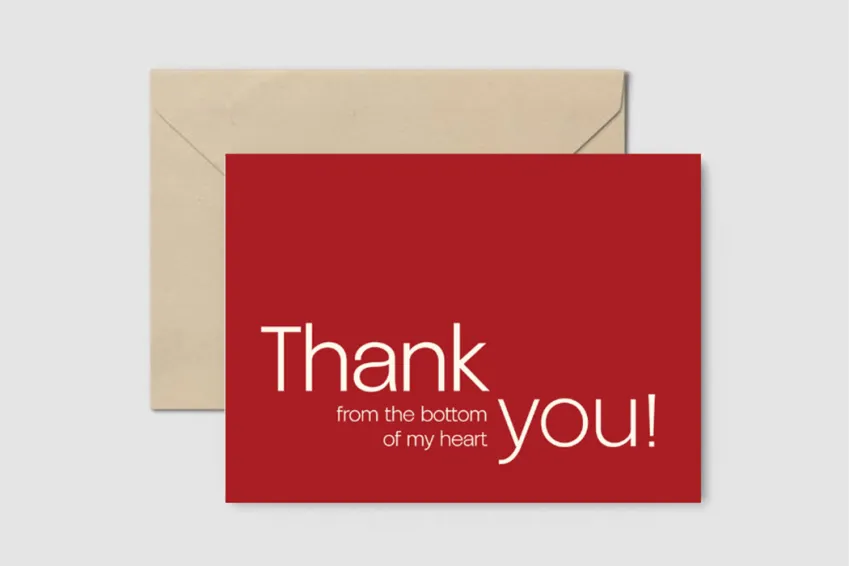 Red Toned Postcard, Thank You Collection, Postcards, Lovely Design Cards, Stationery, Gratitude Cards, Adorable Gifts