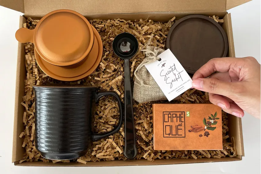 But First! Coffee Gift Box, Coffee Lover Gift Set, Coffee Accessories, Unique Coffee Gift, Ceramic Mug, Coffee-Scented Sachet, Coffee & Cinnamon Soap