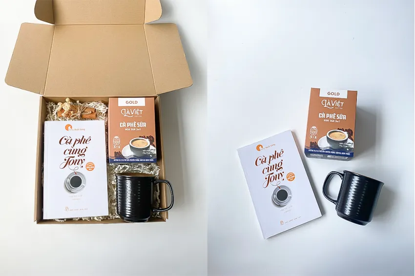 Kick-Start Caffeine Gift Box, Coffee Gift Set, Dad Gift, Boyfriend Gift, Book Lover Gift, Vietnamese Coffee, Ceramic Cup
