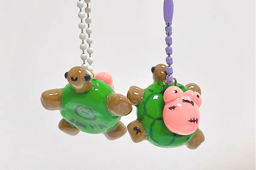 Handmade Clay HAHA Turtle Keychain, Clay Keychain, Handmade Clay, Unique Gifts, Handmade Gifts, Handmade Keychains