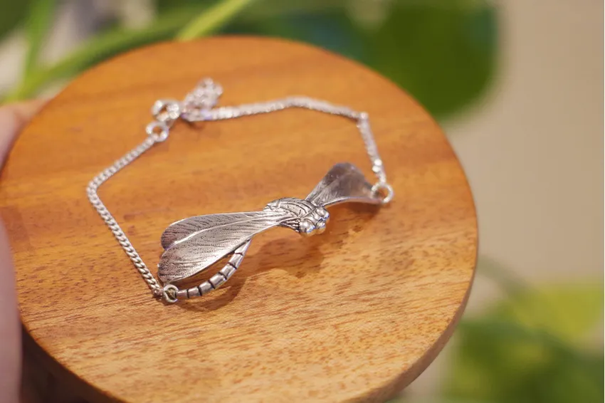 Dragonfly Bangle, Gifts for Women, Elegant Gifts, Silver Bracelet, Handmade Jewelry, Handmade Silver Jewelry, Luxury Silver Jewelry