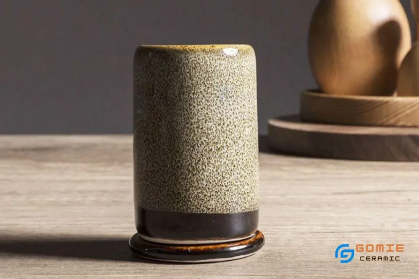 Fire-Glazed Ceramic Toothpick Holder, A Unique And Alegant Table Decor, Bat Trang Ceramic Toothpick Jar, High-Quality Ceramic, Daily Use