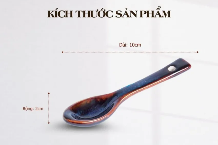 Ocean Blue Fire Glaze Ceramic Coffee Spoon, Bat Trang Ceramic, Delicate And Free Beauty, Teaspoon, Premium Ceramic Spoon, Fire Glaze Ceramics