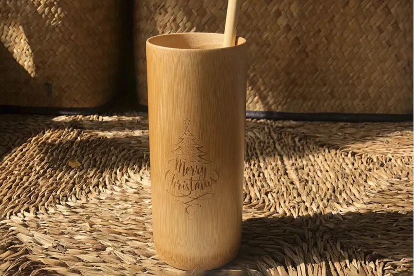 Customized Bamboo Gift Set (Bamboo Tumbler and Cup), Bamboo Cups, Eco Cups, Bamboo Utensils, Unique Gifts, Personalized Gifts