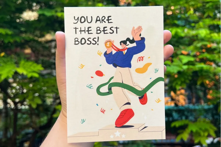 Bưu Thiếp You Are The Best Boss, BST Ther, Món Quà Thú Vị Cho Sếp, Bưu Thiếp Chúc Mừng, Bưu Thiếp Ngày Phụ Nữ, Thiệp Độc Đáo, Văn Phòng Phẩm