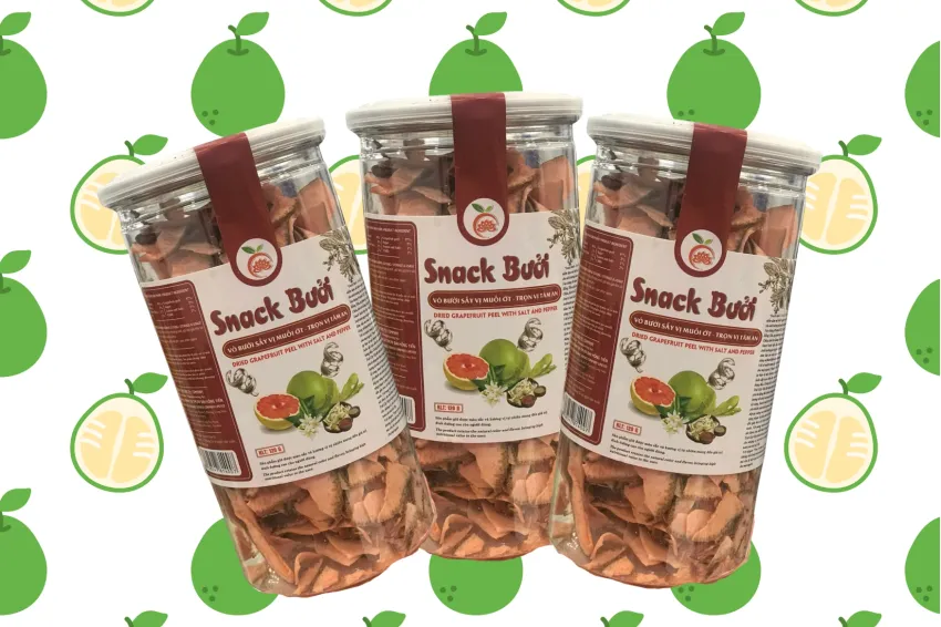 Chili Salt Pomelo Snack, 100% Fresh Pomelo Peel, Indulge In The Spicy And Crunchy, Dried Pomelo Peel, Preservative Free, Fruit Snack