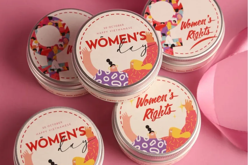 Scented Candle Gift Box With Sticker, Women's Rights Collection, Handmade Candles Celebrating Women, Gift For Woman, Meaningful Gifts