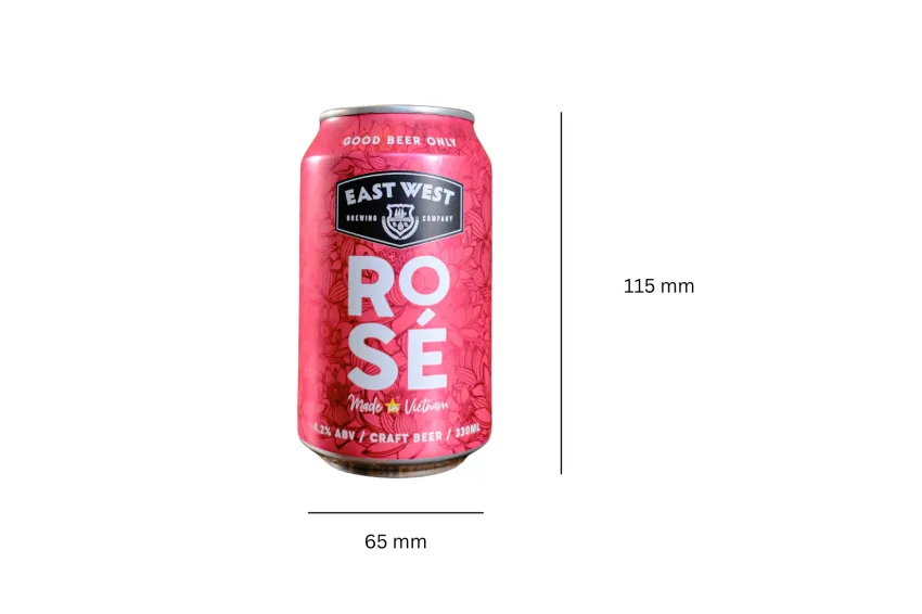 Bia Thủ Công ROSÉ, Lon 330Ml, Bùng Nổ Những Buổi Tiệc Sôi Động, Bia Craft Thành Phần Quả Mọng, Bia Việt, Không Thể Thiếu Trong Các Bữa Tiệc Cuối Năm