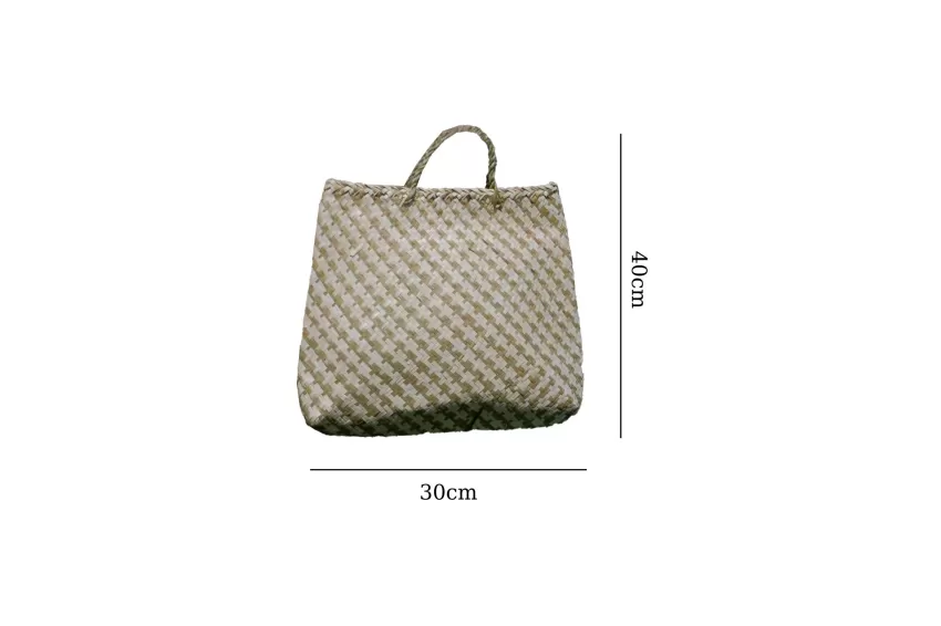 Gray Sedge Shopping Bag, Natural Material, Compact and Lightweight Design, Simple and Minimalist Accessories, Eco Friendly Product