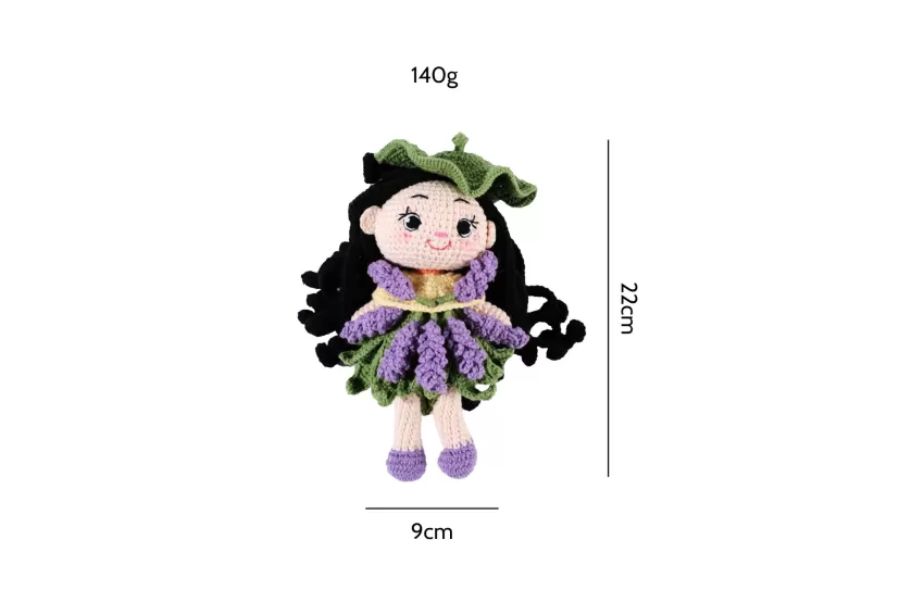 Hana Lavender Crochet Doll, Special And Vibrant Style, Lavender Pattern, Handcrafted Doll, Unique Gifts