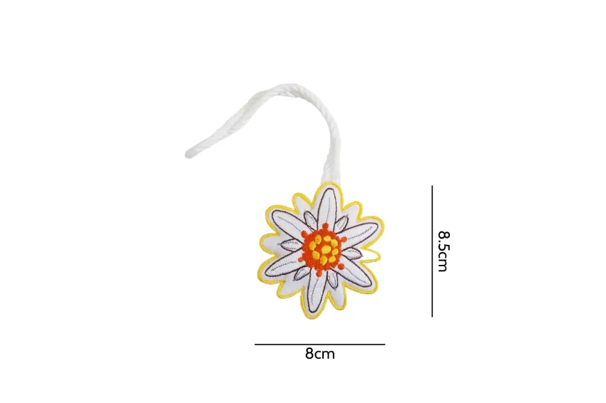 Edelweiss Flower Bag Charm, Bag Decoration Accessories, Charming Accent, Meaningful Patterns, Handmade Charm