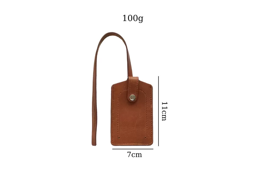 Single-Layer Handmade Leather Tag, Attaches To Suitcases, Elegant Design, High-Quality Cowhide Leather, A Gift For Travel Enthusiasts