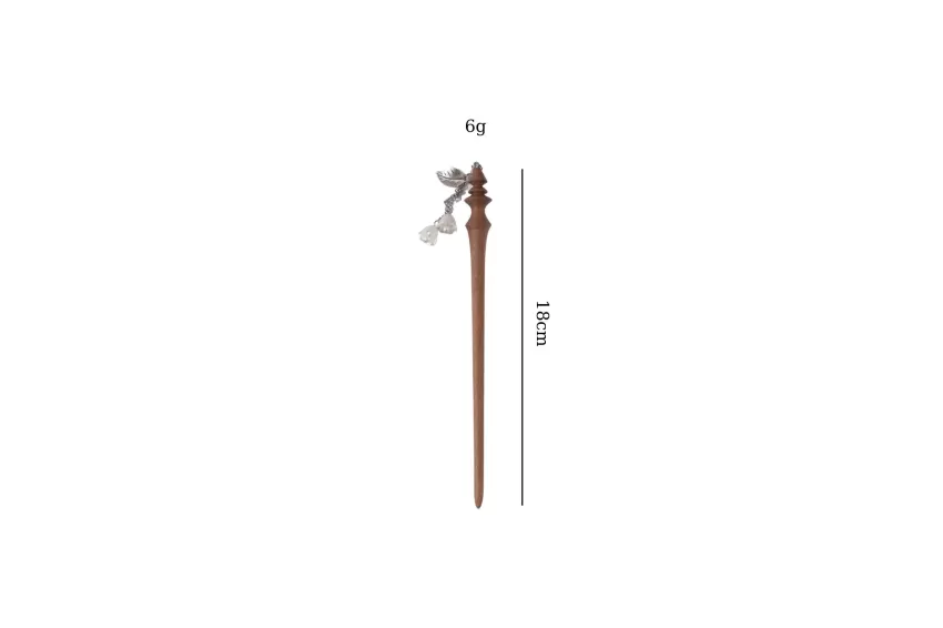 Lily Of The Valley 4 Drop Wooden Hair Stick, Exquisite Attention to Detail, Versatile for Various Hairstyles, Sophisticated Style