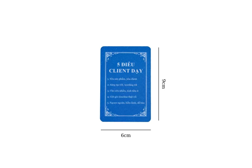 Thẻ 5 Điều Khách Hàng Dạy, Thẻ Trang Trí, Thông Điệp Hài Hước và Tích Cực, Hàng Thủ Công, Chất Liệu Dày Dặn