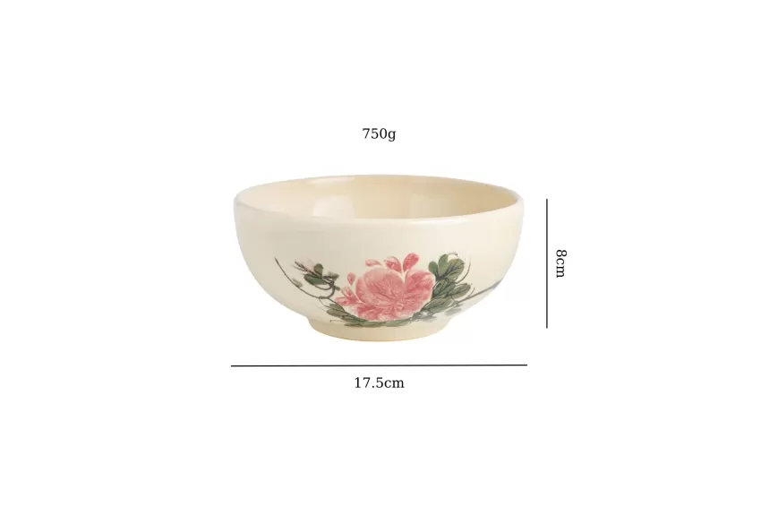 Pink Peony "Hoài" Ceramic Large Bowl, Vietnamese Ceramics, Household Items, Ceramic Bowl, Ceramic, Kitchenware, Handmade, Non-toxic, Decorations, Gift Ideas