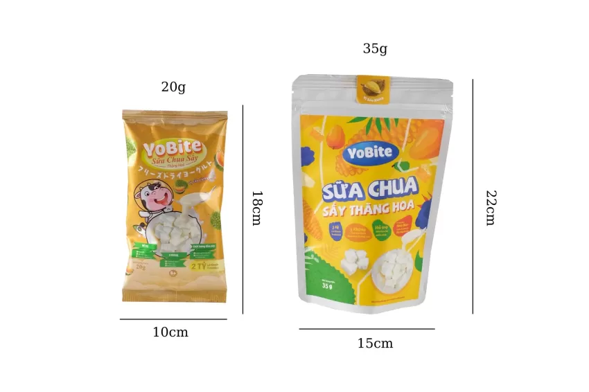 Durian Flavored Freeze Dried Yogurt Cubes, Dried Durian Yogurt, Crispy Freeze-Dried Yogurt, Cold-Dried Yogurt Bites, Dried Yogurt Bites