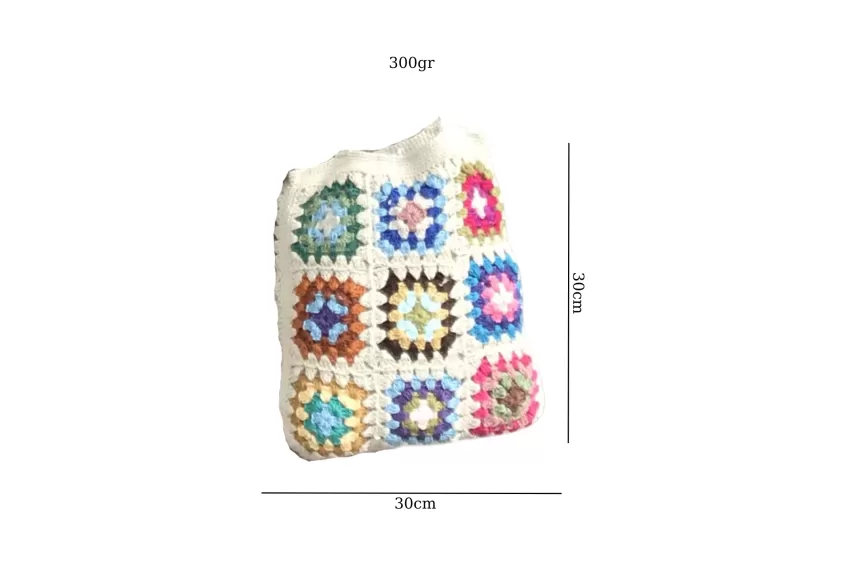 Floral Crochet Tote Bag