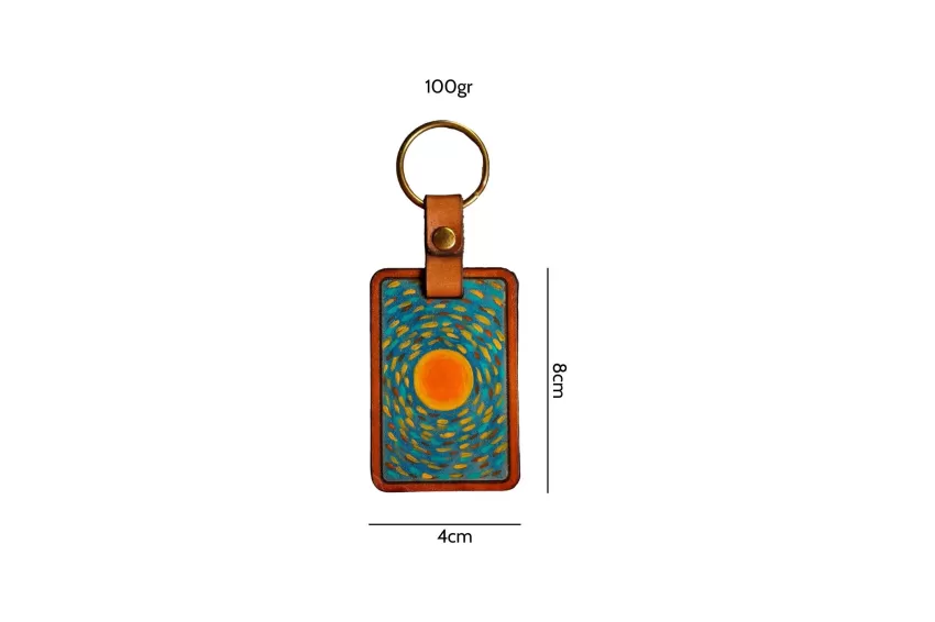 móc chìa khóa bằng da, leather keychain, móc chìa khóa vẽ tay, hand-drawn keychain