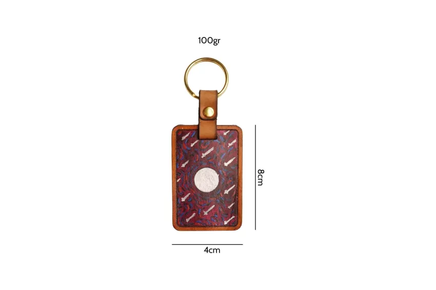 móc chìa khóa bằng da, leather keychain, móc chìa khóa vẽ tay, hand-drawn keychain