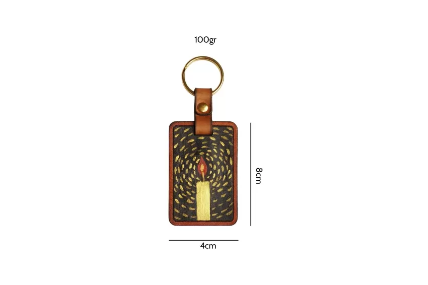 móc chìa khóa bằng da, leather keychain, móc chìa khóa vẽ tay, hand-drawn keychain
