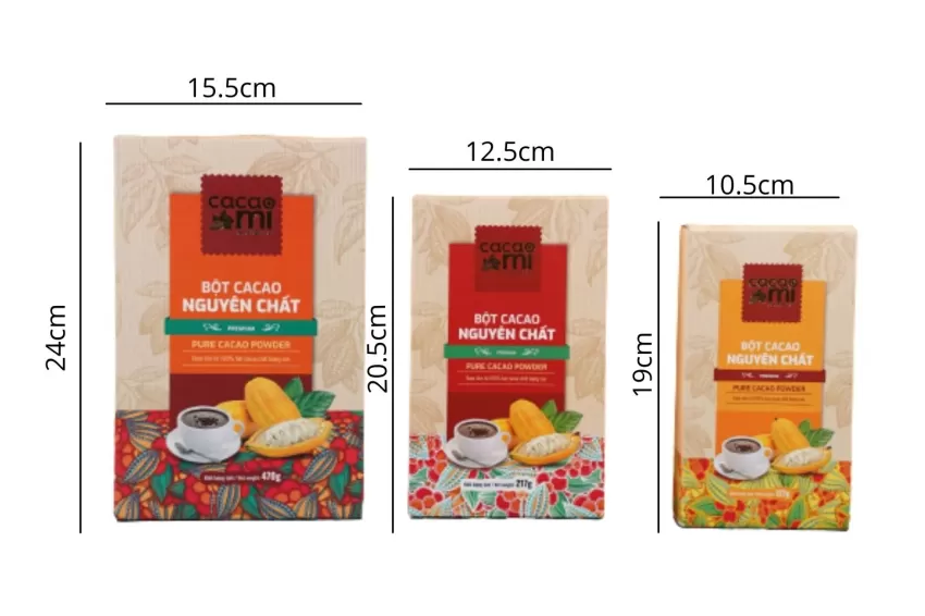 Bột Cacao Nguyên Chất Premium, 100% Hạt Cacao Lên Men, Không Chứa Phẩm Màu, An Toàn Cho Sức Khỏe, Giúp Trẻ Hóa Làn Da