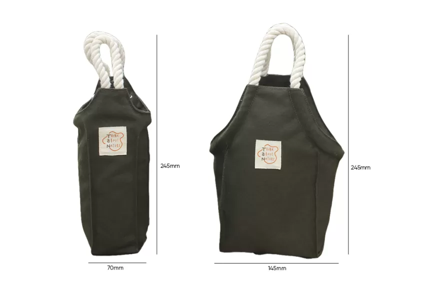 Túi Vải Đựng Bình Nước Dáng Tạp Dề Độc Đáo (Apron Bag), Tiện Lợi Sử Dụng Hàng Ngày, Vải Kaki Bền Chắc, Có Dây Rút 2 Bên