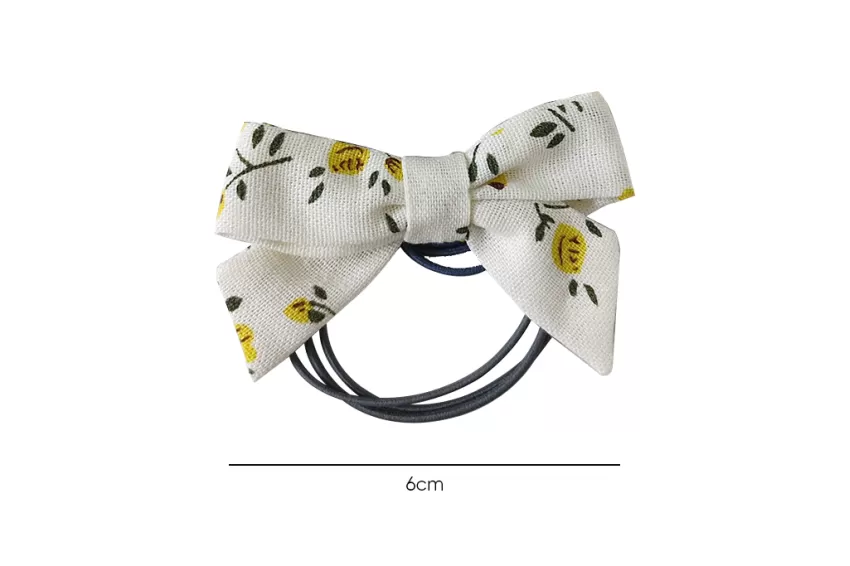 Random Color Bow Tie Fabric Hair Tie, Durable Hair Tie, Doesn't Cause Hair Loss, Cute Hair Accessory, Lovely Bow Design