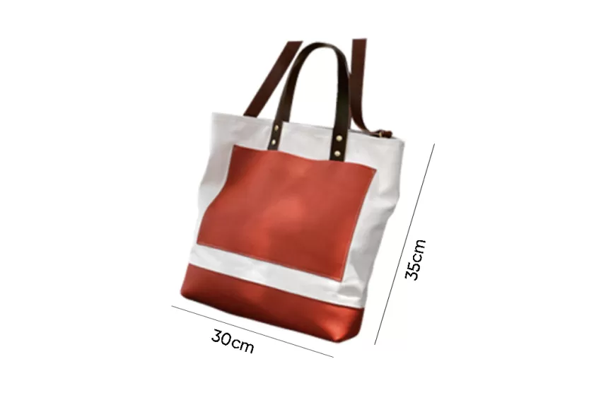 Túi Tote Daily Bằng Da Togo Phối Canvas, Chất Liệu Mềm Mại, Thiết Kế Thanh Lịch, Phong Cách Thời Thượng, Phối Được Nhiều Phong Cách