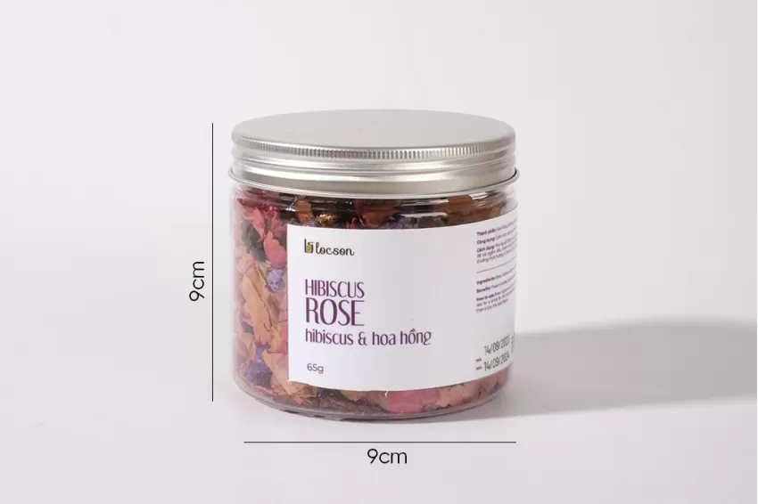 Hibiscus & Rose Tea, Herbal Tea, Vietnamese Tea, Stress Relief Tea, Natural Tea, Rose Tea, Hibiscus Tea, Natural Ingredients, 65Gr