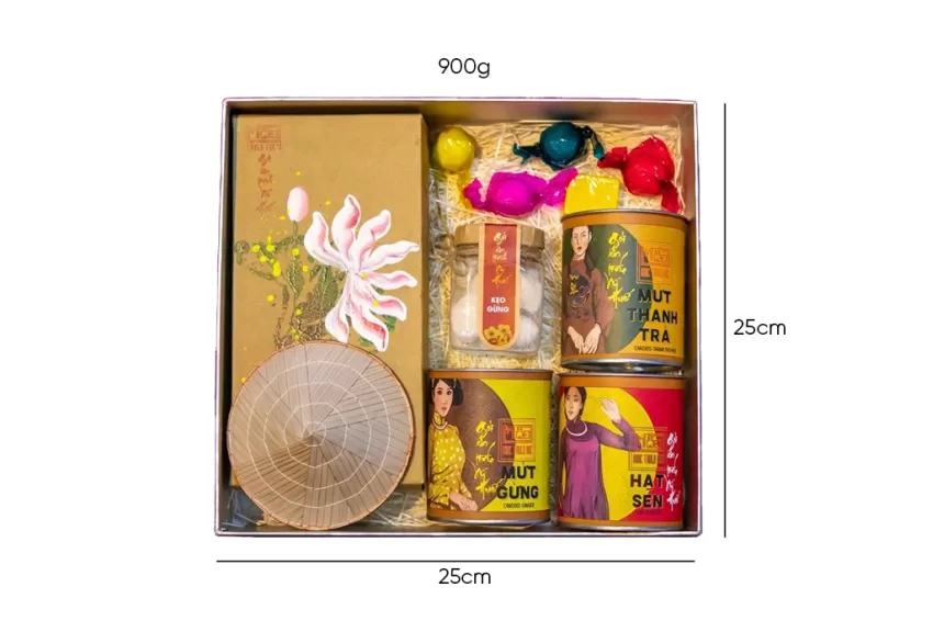 Moc Truly Hue’s 2024 3-Region Gift Box, Gift From Ancient Town, Specialty Gift, Hue Specialty, Vietnamese Gift, Artistic Hand-painted Gift Box