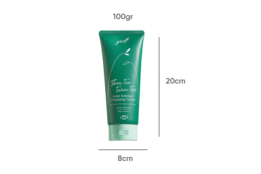Acne Solution Cleansing Cream With Tea Tree And Charcoal - GUO