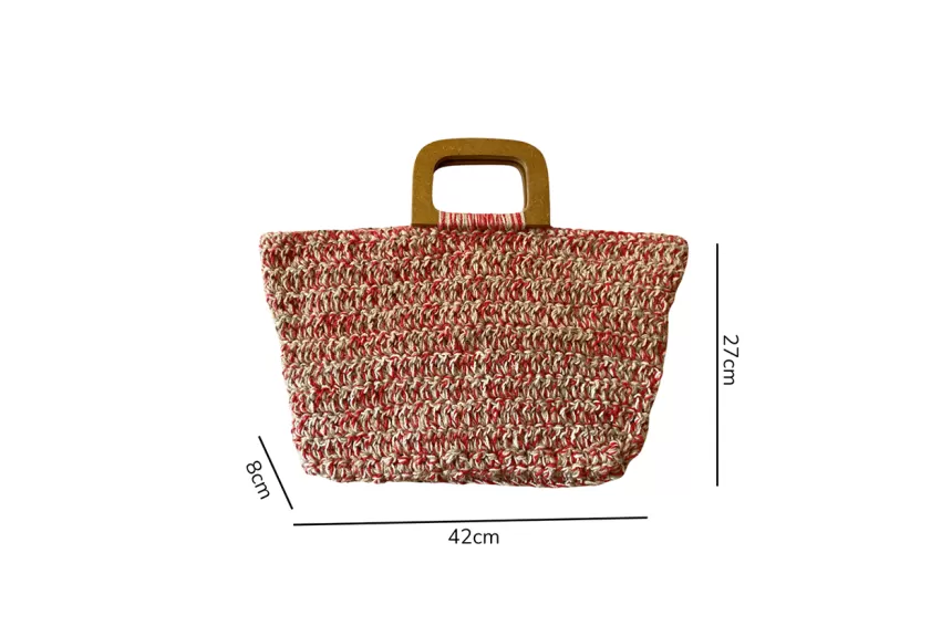 Coco Cosmo Forest Tote, Red Color, Eye-Catching Color Combination, Square And Modern Handles, Large Size, Spacious Capacity, Convenient