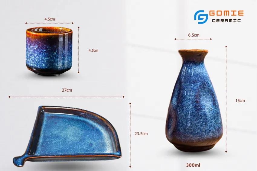 Fire-Glazed Ceramic Sake Set, A Treasured Gift For Sake Connoisseurs, Impress Your Guests, Handcrafted Vietnamese Ceramic Gift