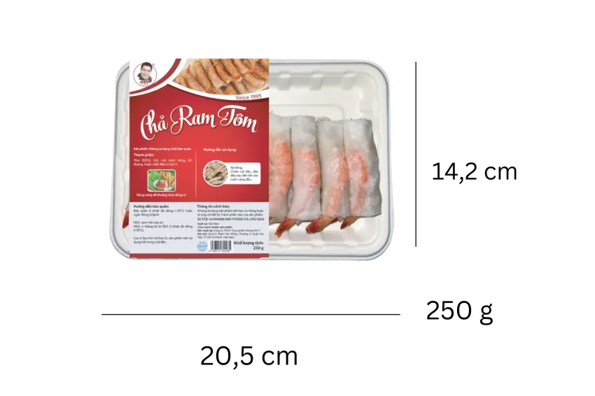 [Ship Nội Thành HCM] Chả Ram Tôm Ông Ù 250G, Món Ăn Đậm Đà Và Giòn Tan, Thành Phần Tôm Thịt, Nem Rán, Chả Giò Tôm, Dễ Chế Biến, Đặc Sản Việt Nam