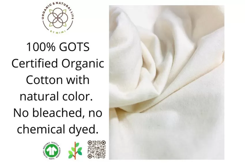 Organic Cotton Fabric, Internationally Certified Safety, Soft and Breathable Feel, Safe for Sensitive Skin, Chemical-Free