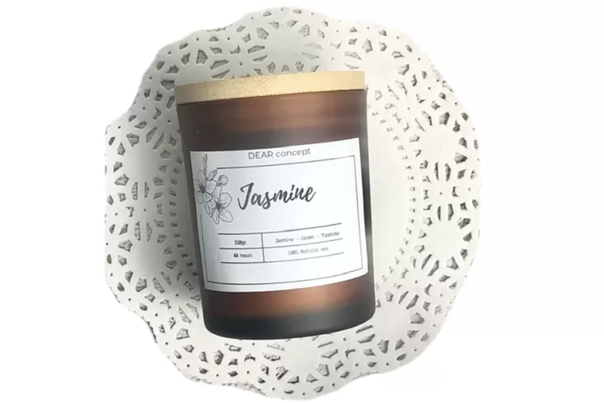 Jasmine Scented Candle Gift Set, Glass Jar