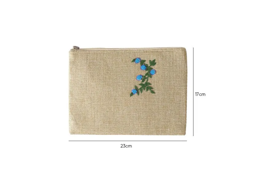 Falling Rose Embroidery Envelope Bag