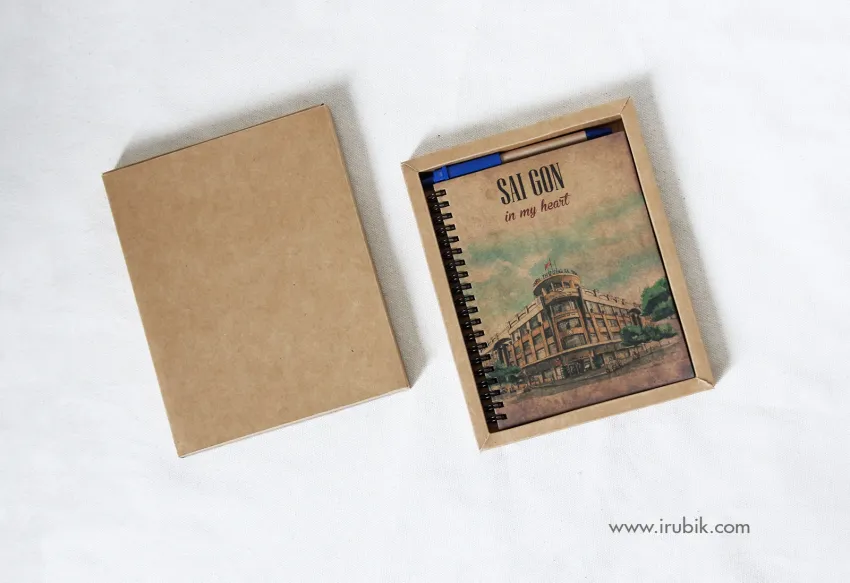 Kraft Paper Notebook - “Saigon In My Heart” Cover, Thick Cover, Classic Style, Corporate Gift