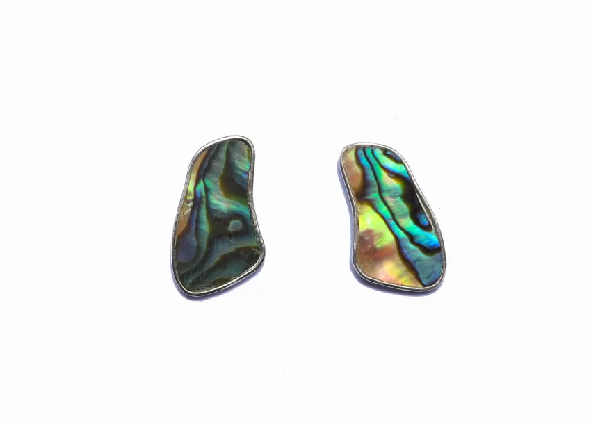 Simple Soil Earrings, Mysterious Natural Abalone Shell Pattern, Impressive Design, A Gift For Minimalist Girls