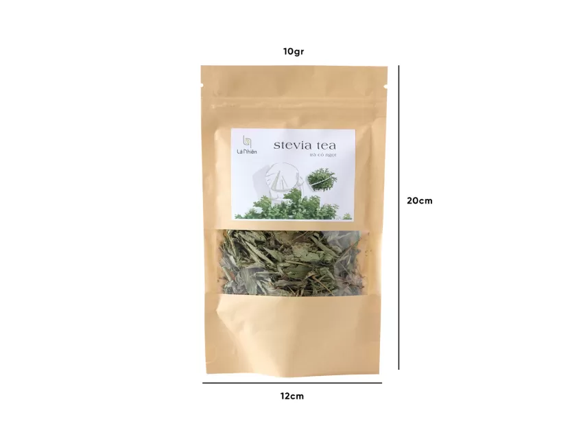 Stevia Tea, Zip Bag of 10g, Natural Sweetness, Zero Calories, Versatile Tea, Herbal Blend, Diabetes Prevention, Vietnamese Ingredients