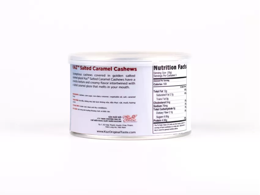 Salted Caramel Whole Cashews, Tin Jar