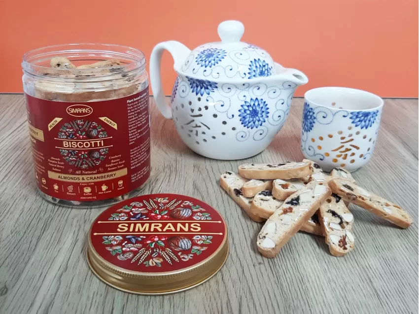 Bánh Biscotti Hạnh Nhân Và Nam Việt Quất - 150g, Ăn Vặt Lành Mạnh, Bánh Biscotti Ăn Giảm Cân, Bánh Biscotti Nguyên Cám