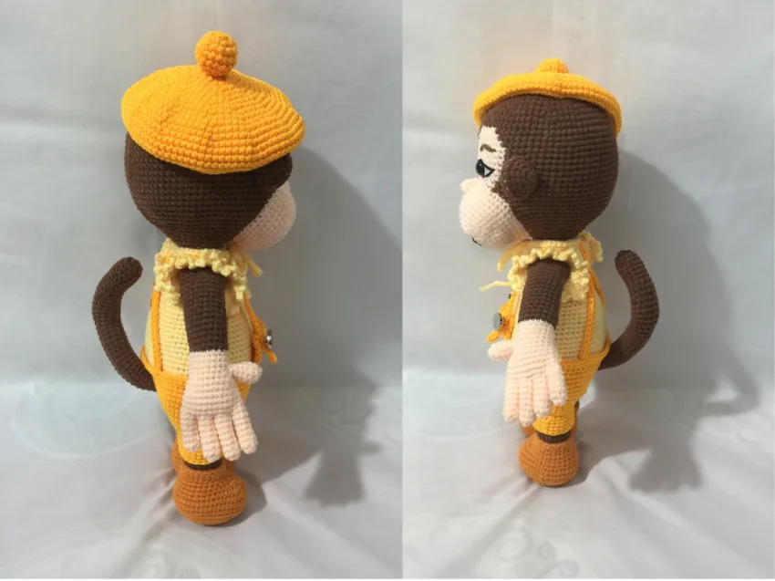 Crochet Stuffed Monkey Girl, Yarn Toys, Handmade Toys, Cotton Yarn, Handmade Yarn, Children's Gifts, Gifts For Boys