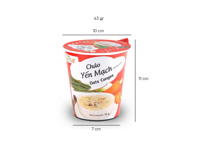 Instant Oats Congee, Single Cup, Convenient Meal, Vegetarian Porridge, Healthy Meal, Packaged Porridge, Nutritious Meal