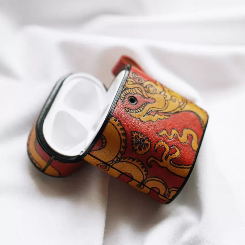 Ly Dynasty Dragon Handcrafted Leather AirPods Case
