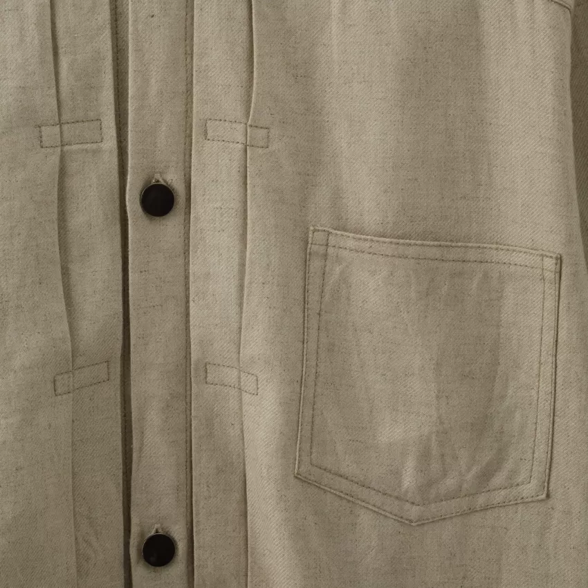 Áo Jacket 50s Linen Màu Be