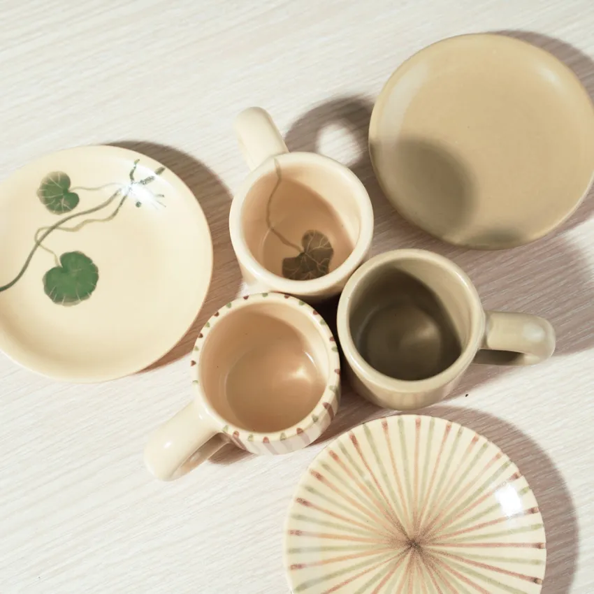 Neutral Color Ceramic Espresso Cup Set