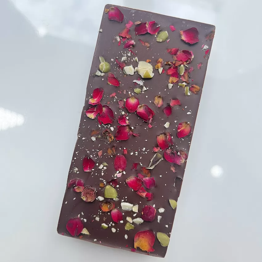 Rose Chocolate Bark, Romantic Chocolate Gift, Artisan Chocolate, Special Gift For Your Sweetheart