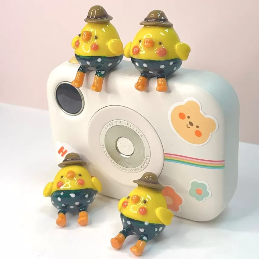 Dotted Pants Chicken Clay Figurine