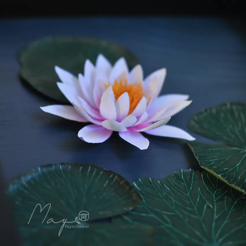 Paper Flower Painting, “Khe Cham” MAYPAPERFLOWER Wooden Frame of 30 x 40cm